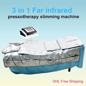 3 IN 1 Pressotherapy equipment far infrared heated blanket electric muscle stimulator body detox weight loss spa use slimming machine