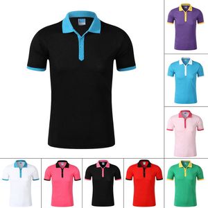 Мужские повседневные рубашки Polos хлопок с коротким рукавом летние топы контрастный цвет дышащий мужской тонкий подходящий полы