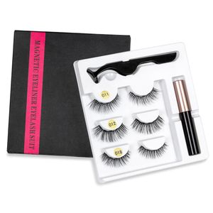 Hot Sell Magnetic Eyelashes with Eyeliner & 5 Magnet False Eyelash Tweezer Set Waterproof Long Lasting Eyelash Extension