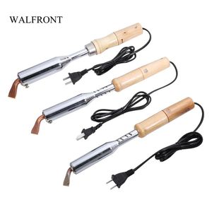 Freeshipping 220V Wood Handle Electric Soldering Iron Welding Heat Pencil Alloy Chisel Tip Solder Repair Hand Tools US Plug Rework