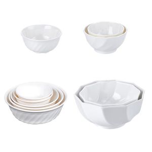 White 4.5 Inch Small Bowl Household 5 Inch Rice Bowl Restaurant Hotel Big Round Bowl A5 Melamine Imitation Porcelain Tableware