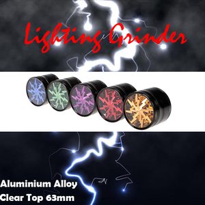 Topkwaliteit aluminium droge kruid slijpmachines Accessoires mm helder venster verlichting Crusher Grinder PICES VS SHARPSTONE
