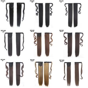 22" Long Straight Ponytails for Women Heat Resistant Synthetic Drawstring Fake Hair Pony Tail Extensions