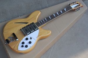 Factory Custom Natural wood Color Electric Guitar with 12 Strings,Chrome Hardware,HHH Pickups,Can be Customized