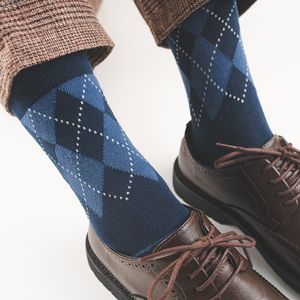 Cross-border And Diamond Boneless Male Socks English Child Man Socks Men Cotton Business Mens Gift For Man Harajuku