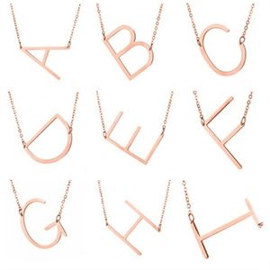 Gepersonaliseerde beginletter Hanger Ketting vrouwen 26 Alfabet Goud Zilver Rose Goud Charm ketting Voor mannen Mode-sieraden Cadeau