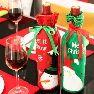 الأحمر زجاجة النبيذ حقائب زينة عيد الميلاد هدية حزب أفضل هدية لعيد الميلاد بار النبيذ الاحمر أكياس غطاء زجاجة دي إتش إل الحرة الشحن 45PCS