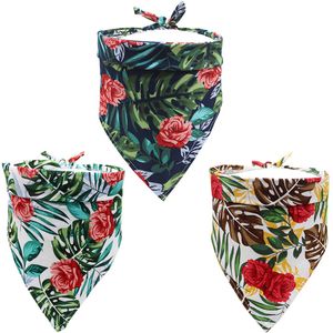 Pet Dog Bandana Small Large Dog Bibs Scarf Washable Rose Printing Puppy Kerchief Bow Tie Pet Grooming yq01214