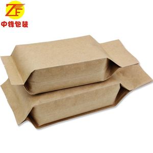 Os fabricantes vendem petiscos casuais sacos de alumínio camada interna da folha lado saco de papel kraft selagem de sacos de chá podem ser impressa personalizada