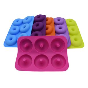6-Cavity Silicone Donut Baking Pan Non-Stick Mold kitchen cake shop bakeware Tools Baking Nonstick and Heat Resistant Reusable