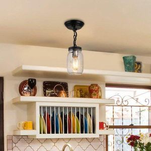 Retro E26 Glass Jar Chandelier American Country Industrial Style Led Ceiling Light Restaurant Hotel Living Room Ceiling Lamp