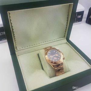 Watch Boxes & Cases Brand Women Green Box Original With Cards And Papers Certificates Handbags For 116610 116660 116710 Watches132274S