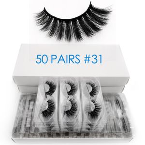 50 Pairs Wholesale Mink Eyelashes Bulk Fluffy 3d Lashes 100% Cruelty Free Natural Long False Eyelash Extension Makeup Cilios Good