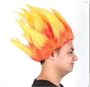 Trolls Wig Cosplay costumes flame Wigs Halloween festival Party Crazy Spirit Wig Costume Cosplay Hair for Adults and Kids wigs cap