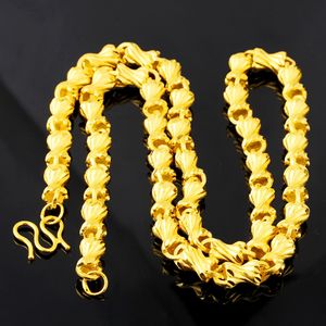 Dicke Halskette, Hip-Hop-Kette, 18 Karat Gelbgold gefüllt, massive Herren-Halskette, Schmuck, 600 mm lang, Statement-Accessoires, Geschenk