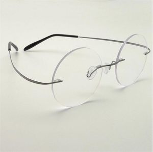 Großhandel-Steve Jobs Star Style Ultraleichtes Memory Titan Randlose Myopie E Optische Brillengestell Herren Brillen Oculos De Grau 6 Teile/los