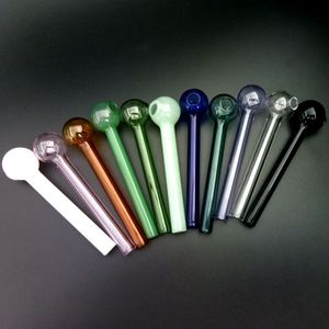 Mini cachimbos coloridos para fumar óleo de vidro tubo de óleo com cerca de 3 mm de espessura para fumar envio rápido