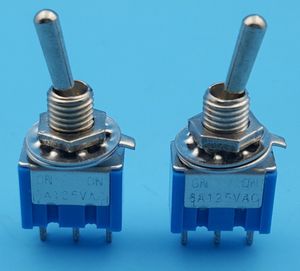 Frete Grátis 500 Pcs Azul MTS-102 3-Pin 6 MM Mini SPDT ON-ON 6A 125 VAC Interruptores de Alternância