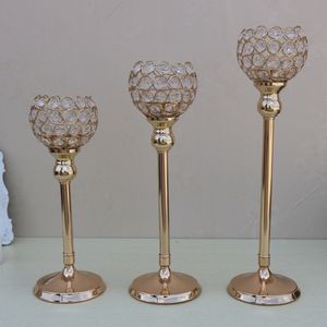 Crystal Candle Holders Lantern Bröllop Candelabra Centerpieces Center Table Candlesticks Party Decor Home Decoration