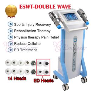 ESWT Shockwave Beauty Machine Therapy 2つのハンドルは、ED治療のための一緒に働く/衝撃波理学療法機械を働くことができます