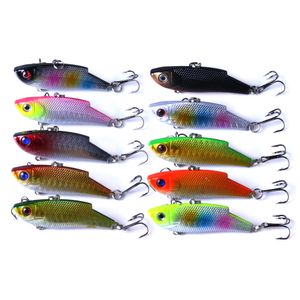 Hengjia 10 pcs afundando lure de pesca de vibração minnow isca artificial vibração inverno gelo natação de natação camada dura iscas Bass 5.5cm 10g