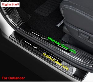 Aço inoxidável de alta qualidade 12 pcs soleiras da porta do carro chinelo placa de proteção, placa de decoração, bar Threshold para mitsubishi outlander 2019