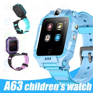 A63 Smart Watch Dual Camera Anti Lost Plats Baby Watch Kids Sos Sim Telefon LBS Positionering Tracker Vattentät SmartWatches med Retail Box