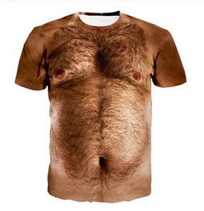 Luxury Mens Designer T Shirts Men Women Hip Hop T Shirt 3D Print HAIRY CHEST Designer Shirt XK052