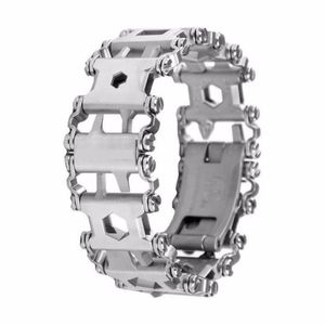 Tread Bracelet Bandle Chain Stainless Steel Bangle Outdoor Bolt Driver Tools Screwdriver Emergency Kit Travel Wearable Multitool