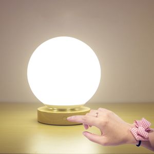 Creative bedroom bedside lamp remote control dimming eye protection nursing night lamp solid wood decoration rechargeable table lamp 10004