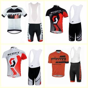 SCOTT Team Cycling Kurzarm-Trikot-Trägerhosen-Sets, maßgeschneiderte Sommer-Herren-Wearable-Outdoor-Sportarten U122505