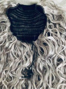 Double drawn weave grey drawstring ponytail long hair piece silver hairpiece women pony tail extension 120g 140g 10-22inch real human hair clip in gray hair