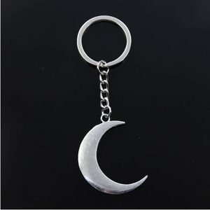 Fashion 20pcs/lot Key Ring Keychain Jewelry Silver Plated Big Moon Charms