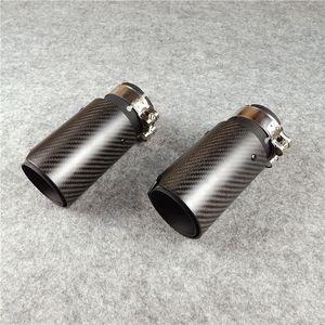A piece Matte Glossy Black Exhaust Pipe Muffler Tip Tailpipe Nozzles Replacement Car Universal M performance Carbon fiber Rear Auto Parts Stainless Exhaust Tips
