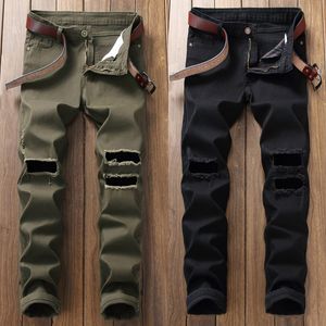 Jeans da uomo di nuova moda firmati Slim Fit Jeans strappati distrutti elasticizzati Plus Size 29-40 Pantaloni lunghi da uomo di marca Hip Hop Streetwear