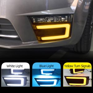 1 Skoda Octavia için Set A7 2016 2017 Abs 12V LED DRL Gündüz Koşu Işıkları Turning Sarı Sinyal Lambası