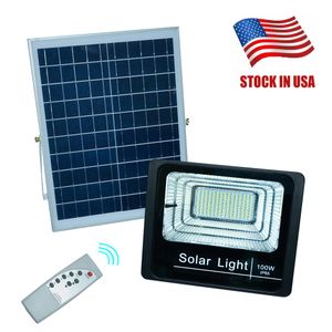 Solar LED Light Spotlight 40W 60W 100W 200W Super Light Solar Powered Panel Floodlight Vattentät IP67 Street Lampa med fjärrkontroll