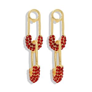 Atacetado - Designer exagerado Especial Exclusivo Vintage Duplo Cool Papel Clip Pin Diamante Rhinestone Cristal Brincos Para As Mulheres Meninas