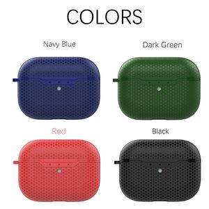 Thin Honeycomb Soft Full Protective Case Headphone Accessories For Apple AirPods Pro Airpods1 and 2 Air Pods with Carabiner