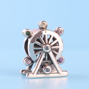 Wholesale- Ferris Wheel Beads for Pandora 925 Sterling Silver CZ Diamond Luxury Designer DIY Bracelet Beaded with Box