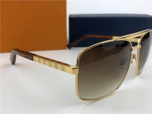 Lyx MILLIONAIRE 0259 Solglasögon för män helbågar Vintage designersolglasögon för män Shiny Gold Logo Hot sell Guldpläterad topp
