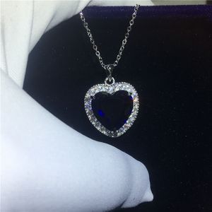 Oceanheart Кейт Winslet кулон с ожерельем стерлингового серебра 925 синий 5A Циркон Cz обручальные свадебные подвески для женщин подарок