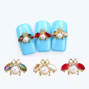 10st japanska d Bee Nail Art Decorations DIY Crystal Glitter Nails Rhinestones Studs Sötdjur Design Alloy Naill Tillbehör