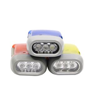 protable 3 LED Dynamo Wind Up Flashlight Torch Light Hand Press Crank NR Camping lamp mini Kids Flashlights gift
