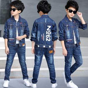 Çocuk Giyim Erkek Bahar Takım 2019 Yeni Korece Çocuk Denim Suit İki Setleri İlkbahar Ve Sonbahar Çocuk Giysileri Gelgit T191226