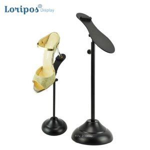 Metal Black Shoe Display Stand Shoe Riser Stand Stand Móveis Sapatos de bandeja Sapatos de mesa de mesa Sapatos de mesa Mostragem mostrando adereços