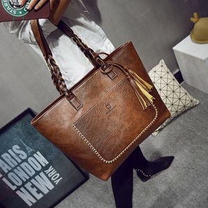 Designer- 2019 Duża Pojemność Kobiet Torby Ramię Torby Torby Bolsos Nowe Kobiety Messenger Torby z Tassel Sławni Projektanci Skórzane Torebki