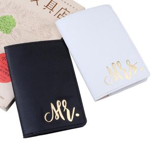 DHL 100pcs Card Holder Mr&Mrs Printing Passport Cover Leather Travel Passport ID Holder Cover