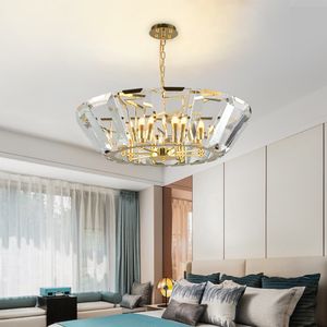 Роскошные хрустальные люстры освещение гостиной лобби гостиная спальня конус форма подвески подвесной светильник блеск де Кристалл