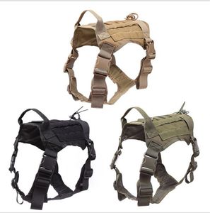 Tactical Dog Training Camouflage Vest Militär K9 Vattenbeständig sele Avtagbar Stora hundar Kläder Molle Patches Pouches Dog Clothing